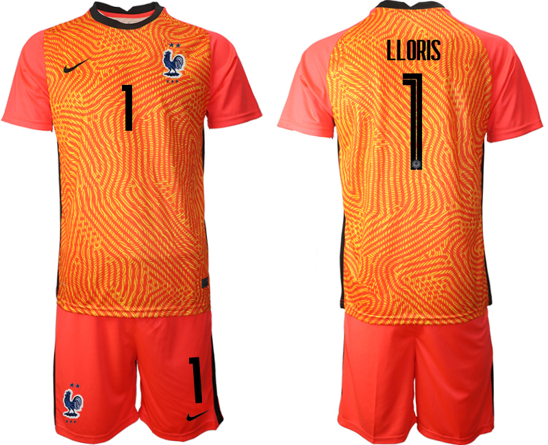 Men 2021 France red goalkeeper #1 soccer jerseys->france jersey->Soccer Country Jersey